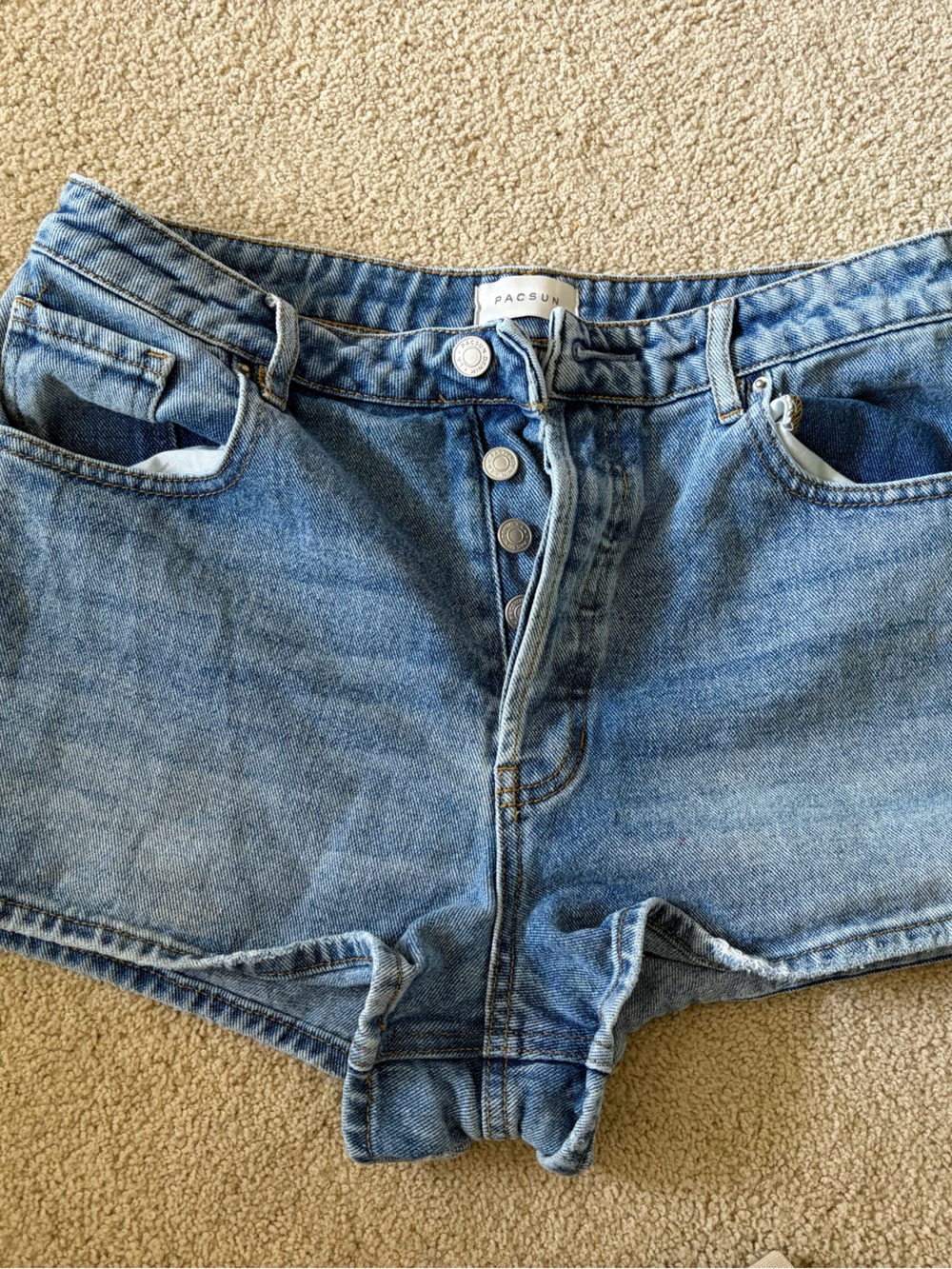 PacSun Light Blue Denim Shorts with Contrast Stitching
